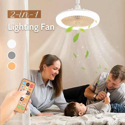 LED-takvifte med fjernkontroll – stillegående, 3 lysmoduser, energisparende 🌀