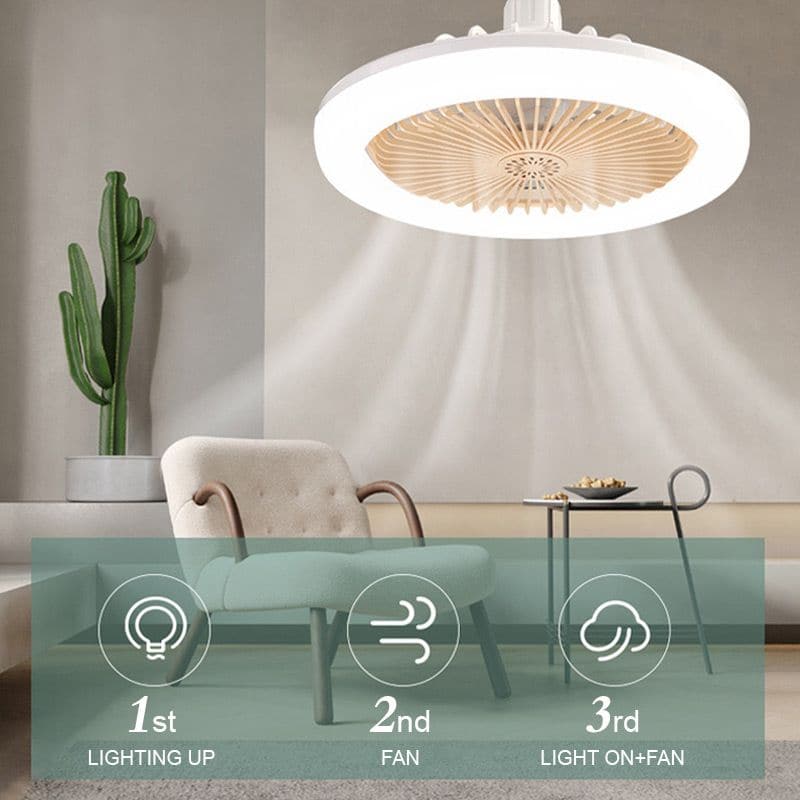 LED-takvifte med fjernkontroll – stillegående, 3 lysmoduser, energisparende 🌀