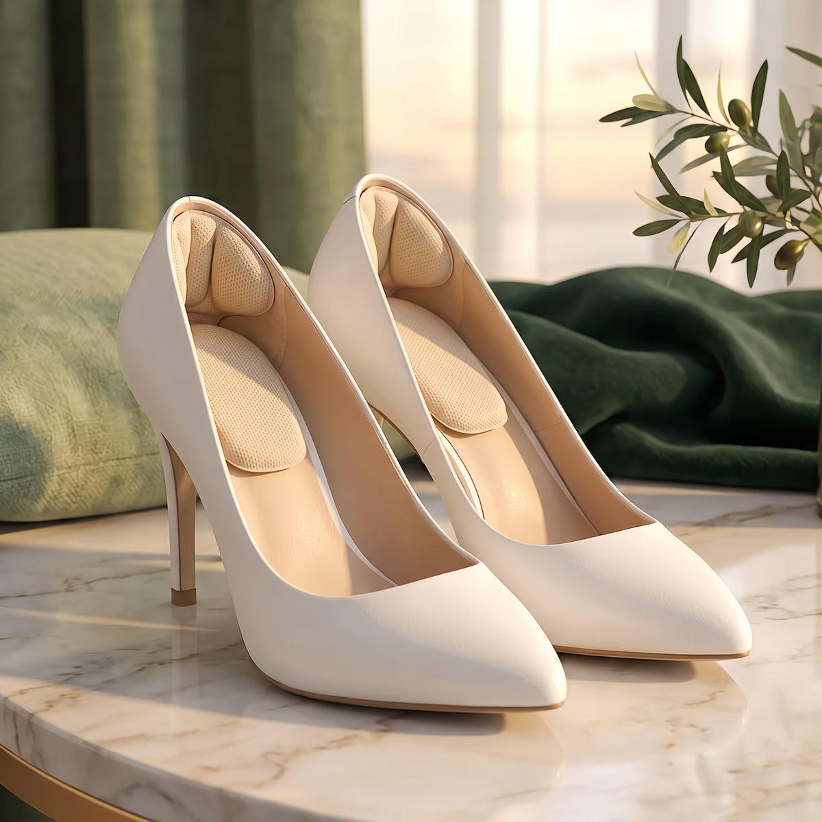 Myke og pustende dobbeltlags hælputer i skum