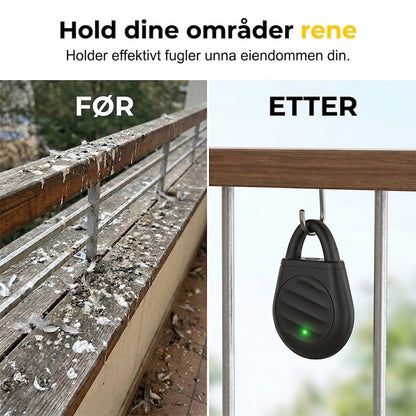 🐦Bekymre deg aldri mer for fugler, skadedyr og gresshopper! Bærbar ultralydsfugleskremmer i nøkkelringdesign.