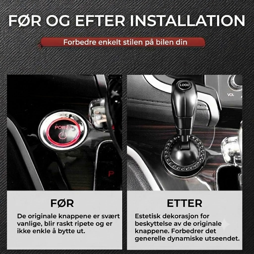 🚗Vippebryter for start/stopp av bil – dekorativt deksel for startknapp🕹️