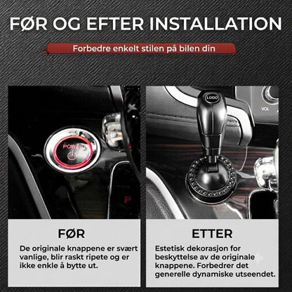 🚗Vippebryter for start/stopp av bil – dekorativt deksel for startknapp🕹️