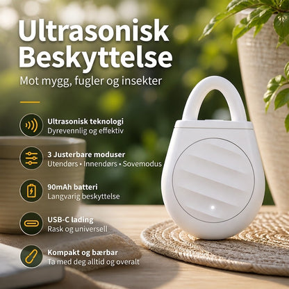 🐦Bekymre deg aldri mer for fugler, skadedyr og gresshopper! Bærbar ultralydsfugleskremmer i nøkkelringdesign.