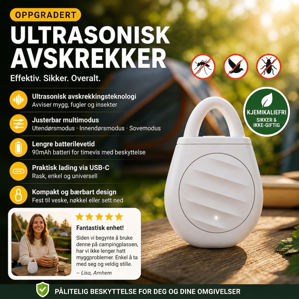🐦Bekymre deg aldri mer for fugler, skadedyr og gresshopper! Bærbar ultralydsfugleskremmer i nøkkelringdesign.