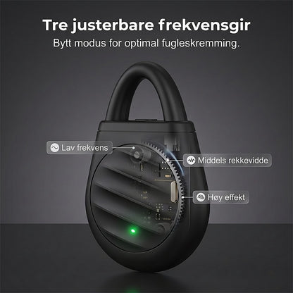 🐦Bekymre deg aldri mer for fugler, skadedyr og gresshopper! Bærbar ultralydsfugleskremmer i nøkkelringdesign.